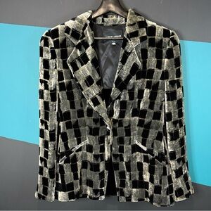 Giorgio Armani Silk-Blend Velvet Burnout Blazer Size IT 44 Made in Italy
